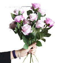 Load image into Gallery viewer, 5Pcs Artificial Flowers Silk Rose Long Branch Bouquet for Wedding Home Decoration