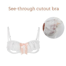 Load image into Gallery viewer, Varsbaby Open Cup Bra Sexy Mesh Underwire Helf Bralette