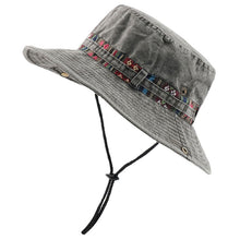 Load image into Gallery viewer, Cotton UV Protection Sun Hats For Women Men Fishing Hiking Bucket Hat Floral Ribbon Design Outdoor Beach Cap