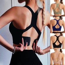Load image into Gallery viewer, Women Sports Bra Workout Push Up Seamless Sexy Fast Dry Yoga Fitness Removeable Pads Shockproof Running Wire Free X Shape Back
