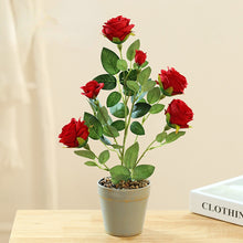 Load image into Gallery viewer, Artificial Six-Head Rose Bonsai Artificial Flower Creative Artificial Fashion Home Decorations