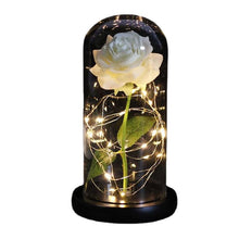 Load image into Gallery viewer, LED Enchanted Galaxy Rose Eternal 24K Gold Foil Flower With Fairy String Lights In Dome For Christmas Valentine's Day Gift
