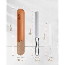 Load image into Gallery viewer, B12 ℗Llano Stainless Steel Nano Nail File with Anti-Slip Handle Free Leather Case