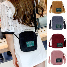 Load image into Gallery viewer, Fashion Women Pure Color Corduroy Crossbody Bag Phone Bag Shoulder Bag