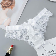 Load image into Gallery viewer, Lady Amazing Lingerie Lace G String Underwear Female T-back Sexy Fashion Thong Ladies Back Bow Transparent Panties