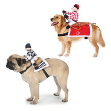 Load image into Gallery viewer, Funny Pet Riding Horse Costume Dog Rider Clothes Halloween Chrismas Cute Suit