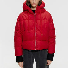 Load image into Gallery viewer, Winter Hooded Parkas Women Large Size Thicken Women Winter Jacket Windproof Solid Color Cotton Padded Jacket Female