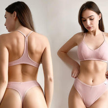 Load image into Gallery viewer, 5 Styles Wireless Hanging Neck Bra Set Women's Y-shaped Shoulder Strap Activity Bra Push-up Sports Seamless Short Vest
