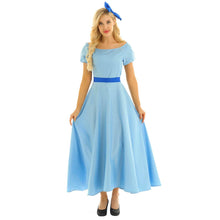 Load image into Gallery viewer, Adult Womens Short Puff Sleeve Princess Fancy Party Maxi Dress Halloween Dressing Up Cosplay Costume