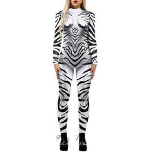 Load image into Gallery viewer, Women Halloween 3D Skeleton Jumpsuit Cosplay Costume Fancy Dress Romper Bodysuit