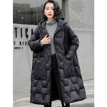 Load image into Gallery viewer, Winter Women Hooded Loose Thick Warm 90% White Duck Down Long Parkas Casual Female Zipper Pocket Down Coat Snow Outwear