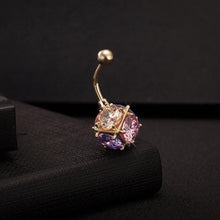Load image into Gallery viewer, Navel Belly Bar Crystal Dangly Body Piercing Button Ring Ball