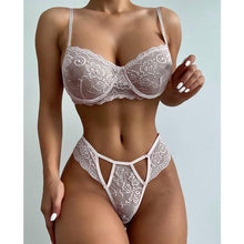 Load image into Gallery viewer, Women's Floral Lace Lingerie Sets Sexy Lace Bra and Panty Underwear Set