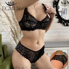 Load image into Gallery viewer, Sexy Women Push Up Underwire Lace Bra Set Ultra Thin Sheer Underwear Bikini Bra Panty Set Comfortable Sleep Underwear