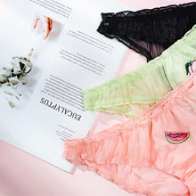 Load image into Gallery viewer, Lady Sexy Lace Lingerie Temptation Low-waist Panties Fruit Embroidery Female Transparent Briefs Seamless Sweet Girl Underpants