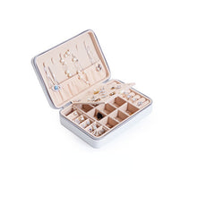 Load image into Gallery viewer, Portable Jewelry Storage Box Stud Earrings Ring Zipper Holders Case