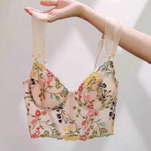 Load image into Gallery viewer, French Spring Floral Embroidery Lingerie Top Romantic Thin Cup with Pad Bralette Women Sexy Push Up Underwear Cute Lace Bra
