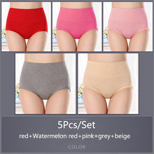 Load image into Gallery viewer, 5PCS/Set Women's High Waist Cotton Panties Briefs Soft Breathable Comfy Underwear Plus Size M-XXXL