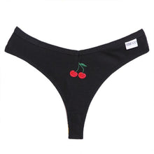 Load image into Gallery viewer, 2pcs Fruit Embroidery Sexy Panties Cotton G-String Women Underwear Thong Female Lingerie Underpants T-Back Pantys Intimates Panties