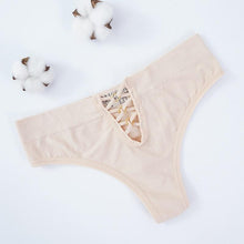 Load image into Gallery viewer, Hollow Cross Tie Thong Women Low Waist Sexy G-string High Stretch Bikini Briefs Ladies UnderwearPanties