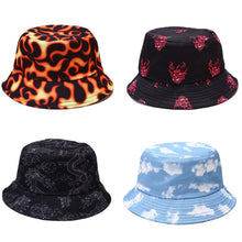 Load image into Gallery viewer, Spring Summer Blue Sky Clouds Flame Bucket Hat for Men Women Outdoor Fashion Hip Hop Fishman Hat Bob Boys Girls Travel Panama