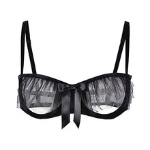 Load image into Gallery viewer, Varsbaby Open Cup Bra Sexy Mesh Underwire Helf Bralette