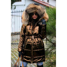 Load image into Gallery viewer, Women's Fashion Winter Warm Down Jacket Thick Slim Flash Coat Down Outdoor Hood Parka Long Slim Jacket