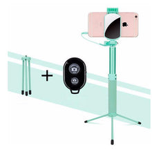 Load image into Gallery viewer, Tabletop Tripod Extender Selfie Stick for Universal Phone Holder BT Remote