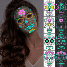 Load image into Gallery viewer, halloween temporary tattoos Luminous Skeleton Stickers Child Kid Makeup Fake Tattoos Glow Paste on Face Children Body Decoration
