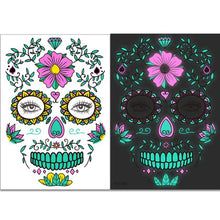 Load image into Gallery viewer, halloween temporary tattoos Luminous Skeleton Stickers Child Kid Makeup Fake Tattoos Glow Paste on Face Children Body Decoration