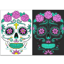 Load image into Gallery viewer, halloween temporary tattoos Luminous Skeleton Stickers Child Kid Makeup Fake Tattoos Glow Paste on Face Children Body Decoration