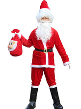 Load image into Gallery viewer, santa claus costume men hat belt beard gift bag cosplay cute funny polyester material new style White and red