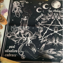 Load image into Gallery viewer, witchcraft Tapestry White and Black Floral Hands Psychedelic magic Hippie Boho Wall Hanging Divination Tapestry bedroom decor