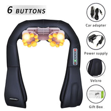Load image into Gallery viewer, U Shape Electrical Shiatsu Back Neck Shoulder Body Massager Infrared Heated Kneading Car/Home Massager