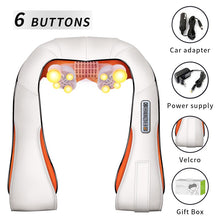 Load image into Gallery viewer, U Shape Electrical Shiatsu Back Neck Shoulder Body Massager Infrared Heated Kneading Car/Home Massager
