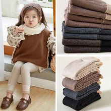 Load image into Gallery viewer, 0-13Y Autumn Winter Baby Girls Fleece Leggings Thick Warm Pants Children Knitted Skinny Trousers 3-15Years Toddler Kids Trousers
