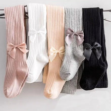 Load image into Gallery viewer, 0-8 Yrs Children Cotton Baby Girls Pantyhose Spring Autumn Winter Bowknot TightsKids Infant Knitted Collant Tights
