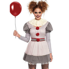 Load image into Gallery viewer, Women's Fashion Long Sleeve Creepy Clown Costume Casual Funny Halloween Dress
