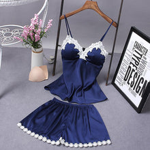Load image into Gallery viewer, Woman Sexy Lace Pajamas Nightdress Shorts Twinset Sleepwear
