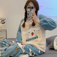 Load image into Gallery viewer, Cinnamorol Big Ear Dog Pajamas Casual Long Sleeve Crew Neck Suit Cartoon Homewear
