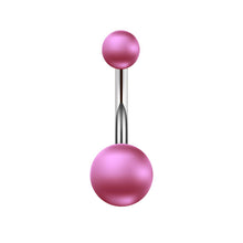 Load image into Gallery viewer, 1pcs Sexy Dangling Navel Belly Button Ring Double Round Pearl Stainless Steel Belly Piercing Jewelry 14G
