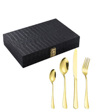 Load image into Gallery viewer, Stainless Steel Tableware Knife, Fork and Spoon 24-Piece Set Western Food/Steak Knife, Fork and Spoon 6 People Gift Set
