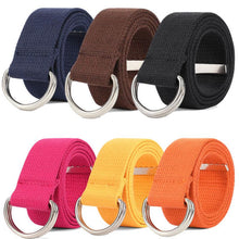 Load image into Gallery viewer, Jeans Canvas Military Belt Double D-ring Buckle Casual Women Belt Web Men
