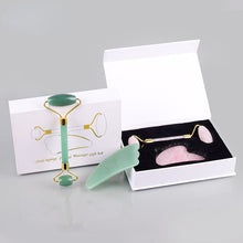 Load image into Gallery viewer, Jade Scraping Plate Powder Crystal Massage Roller Scraping Plate Set Eye Massage Stick Jade Roller Massager

