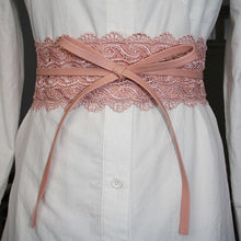 Load image into Gallery viewer, Elastic Lace Belt Female Luxury   Clothing Design Belt Jeans Belt Female Wedding Belt
