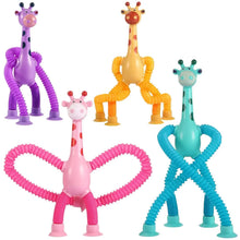 Load image into Gallery viewer, 2/4pcs Children's Suction Cup Toys Kids Giraffe Pop Tube Sensory Playing Early Education Stress Relief Squeeze Fidget Games
