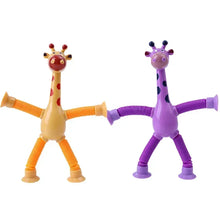 Load image into Gallery viewer, 2/4pcs Children's Suction Cup Toys Kids Giraffe Pop Tube Sensory Playing Early Education Stress Relief Squeeze Fidget Games
