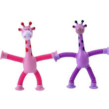 Load image into Gallery viewer, 2/4pcs Children's Suction Cup Toys Kids Giraffe Pop Tube Sensory Playing Early Education Stress Relief Squeeze Fidget Games
