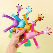 Load image into Gallery viewer, 2/4pcs Children's Suction Cup Toys Kids Giraffe Pop Tube Sensory Playing Early Education Stress Relief Squeeze Fidget Games
