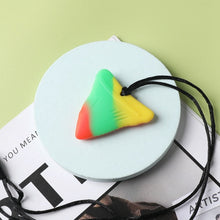 Load image into Gallery viewer, 1 Pack Sensory Chew Necklace Brick Chewy Kids Silicone Triangle Fangs Toys, Silicone Teeth for Children with Autism
